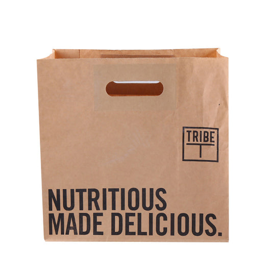 Wholesale Food Grade Kraft Take Away Food Die Cut Paper Bag Packaging with Logo - Fastfoodpak