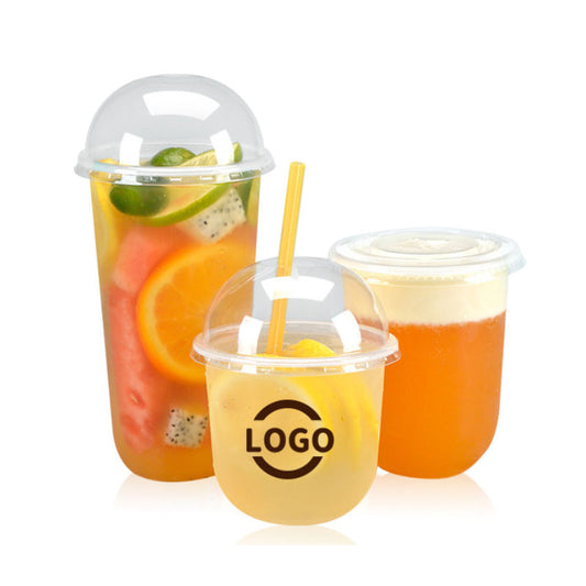 Custom Printing Logo Clear Cold Drink PP Disposable Plastic Cups with Lids - Fastfoodpak