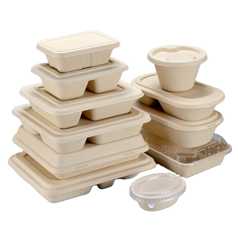 Biodegradable Pulp Paper Food Container Disposable Food Container Paper Box