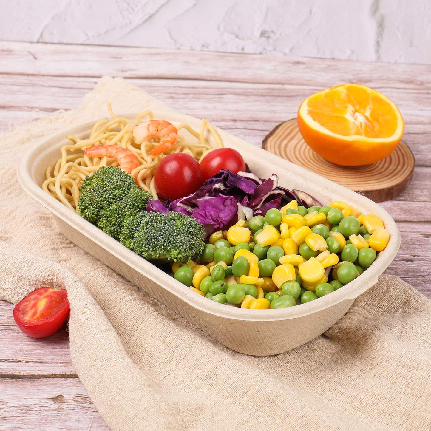 Disposable Biodegradable Sugarcane Bagasse Takeaway Food Packaging Box With Covers