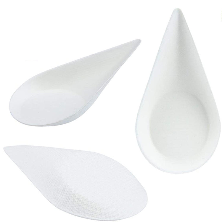 Biodegradable Sugarcane Paper Microwave Safe Mini Plates White Disposable Tasting Spoon