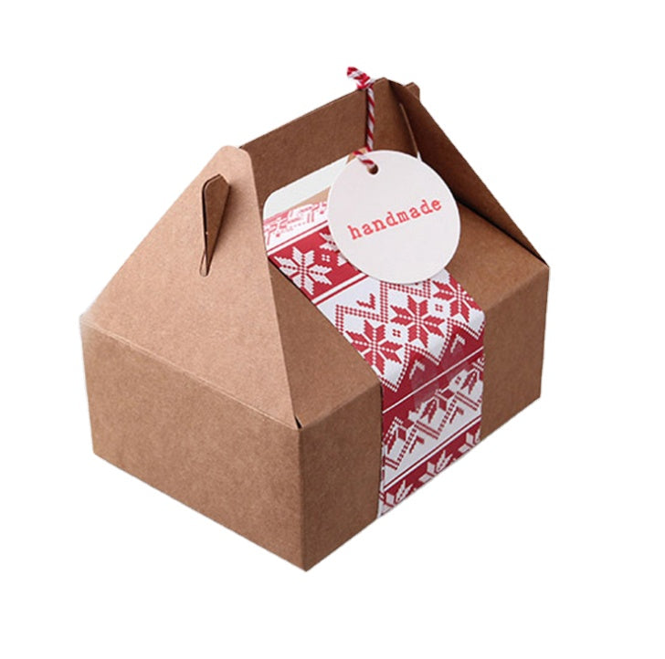 Logo fait sur commande d'impression de boîte de gâteau de métier de Brown avec l'emballage de boîte de mariage de poignée