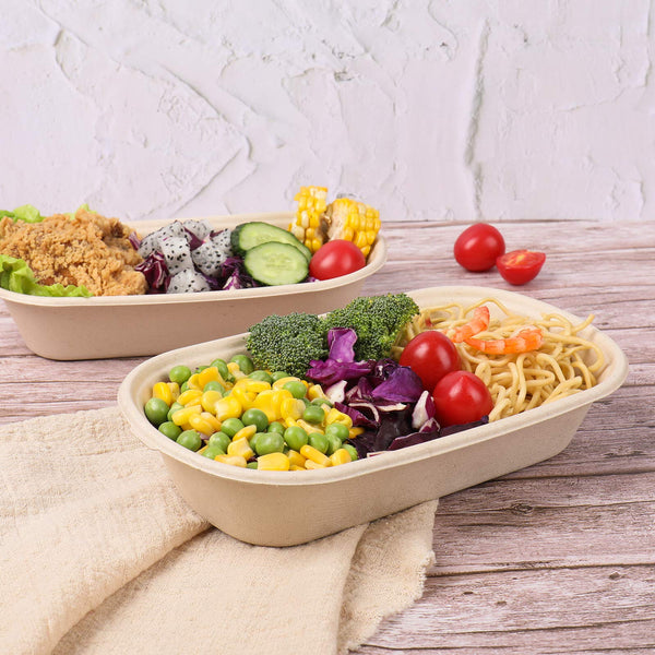 Disposable Biodegradable Sugarcane Bagasse Takeaway Food Packaging Box With Covers - Fastfoodpak