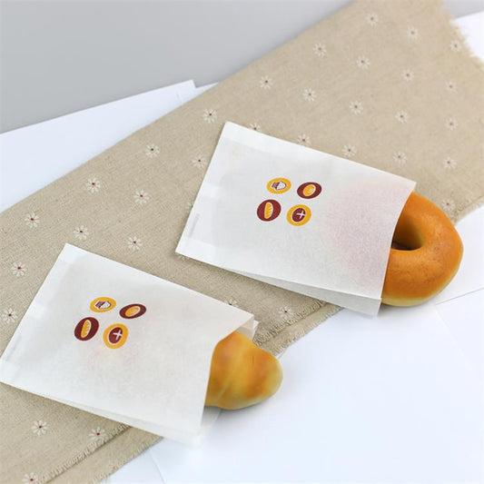 Bolsas de papel SOS de sándwich de galleta de embalaje de panadería de papel Kraft de fondo afilado en V planas impresas personalizadas