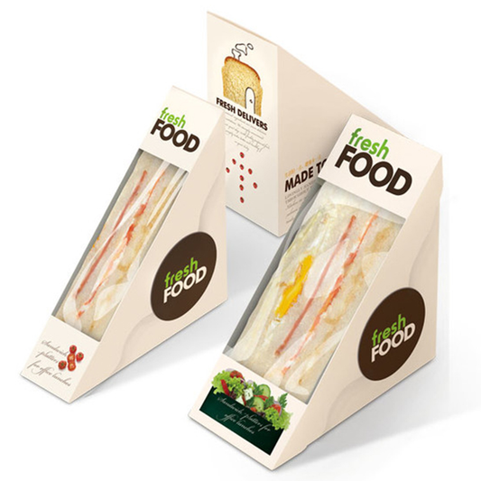 OEM Eco-friendly Customized Logo Printed Sandwich Wedges Packaging Box