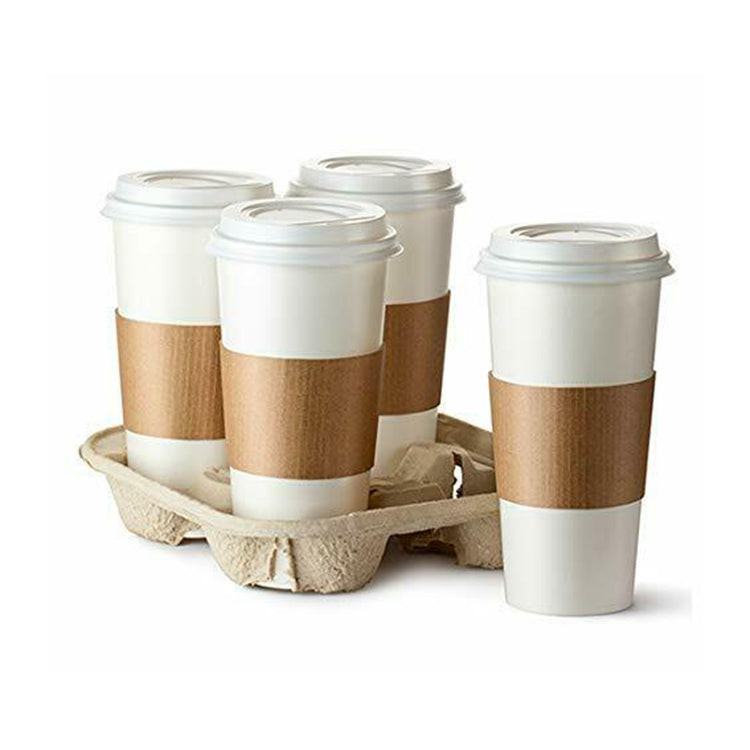 Compostable Cardboard Coffee Cup Drinking Take-out Paper Tray