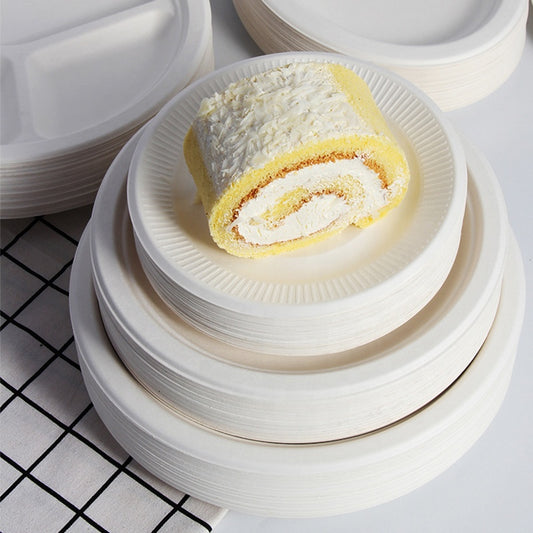 Pâte à papier naturelle compstable en gros de bagasse de 10 pouces d'assiettes en papier