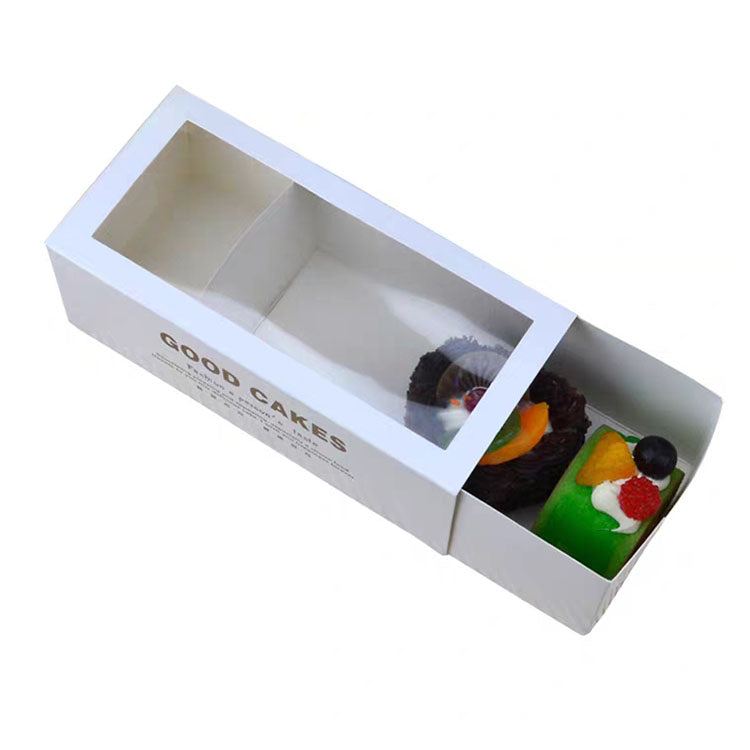 Custom Folding Paper Cardboard Made Cake Pastry Box with Clear Window