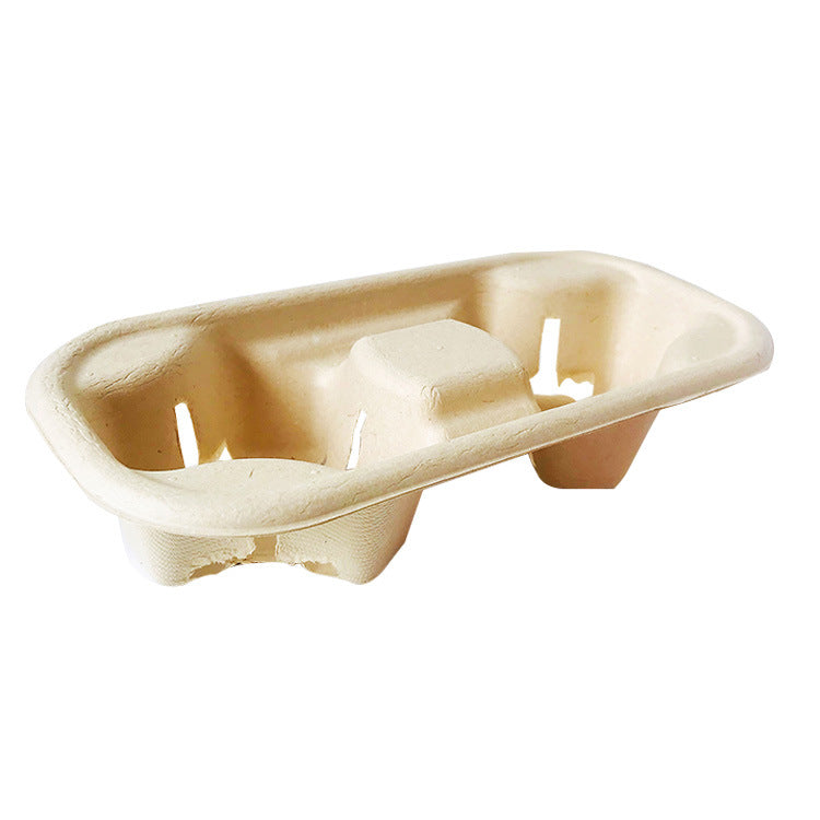 Takeaway Disposable Drink Pulp Mould Biodegradable Paper Coffee Cup Holder Tray