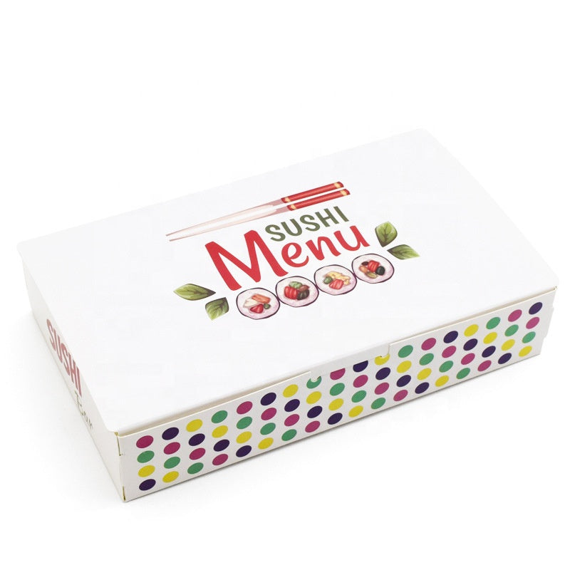Caja de comida para sushi de papel desechable con logotipo personalizado, caja para llevar de cartón para sushi a la venta