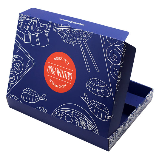 Caja para llevar de sushi de papel biodegradable desechable personalizada con divisor