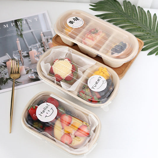 Biodegradable Disposable Sugarcane Paper Bagasse Cake Food Box Lunch Box - Fastfoodpak