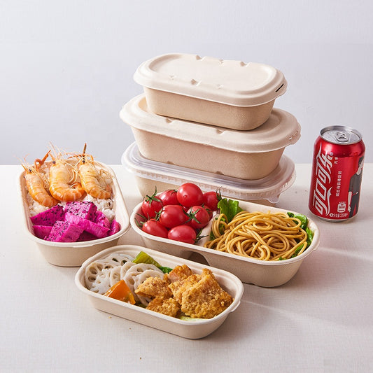 Wholesale Biodegradable Recycled Sugarcane Bagasse Lunch Box Food Container
