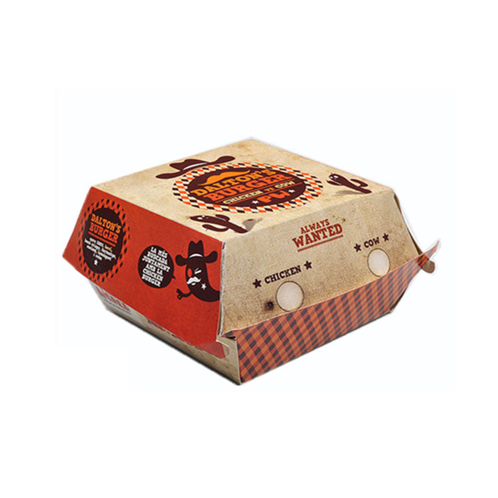 Custom Eco-friendly Fast Food Takeaway Corrugated Paper Cardboard Hamburger Box