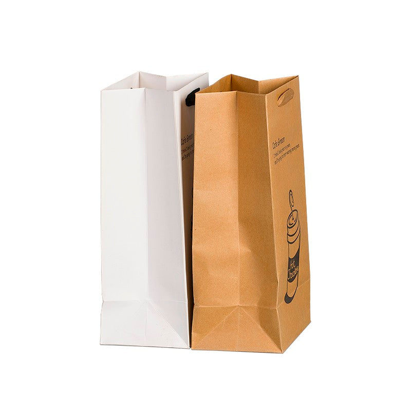 Custom Printed Paper bag Take away Shopping White Brown Bolsa De Papel Kraft Paper Bag With Handle for Food