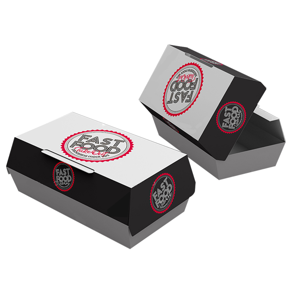 Custom Triangle Disposable Kraft Paper Foodgrade Takeaway Packing Burger Box