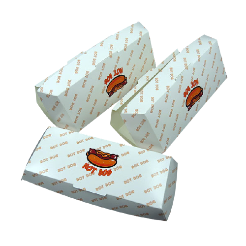 Custom Disposable Kraft Paper Packaging Fast Food Takeout To Go Hot dog Fried Food Box