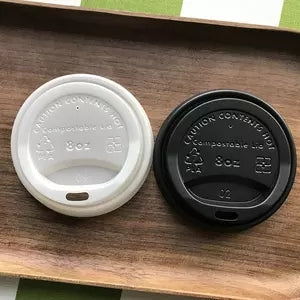 Eco-friendly Paper Coffee Cup CPLA/PLA Lids Disposable Plastic Cup Cover