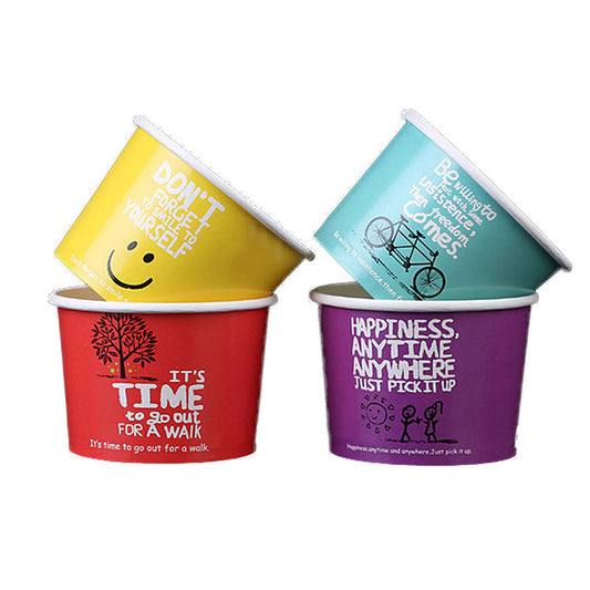 Custom Printed Compostable Disposable Paper Ice Cream Cup - Fastfoodpak
