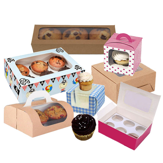 Logo imprimé personnalisé Muffins Desserts Boîtes sucrées à biscuits Boîtes d'emballage de beignets alimentaires pliantes