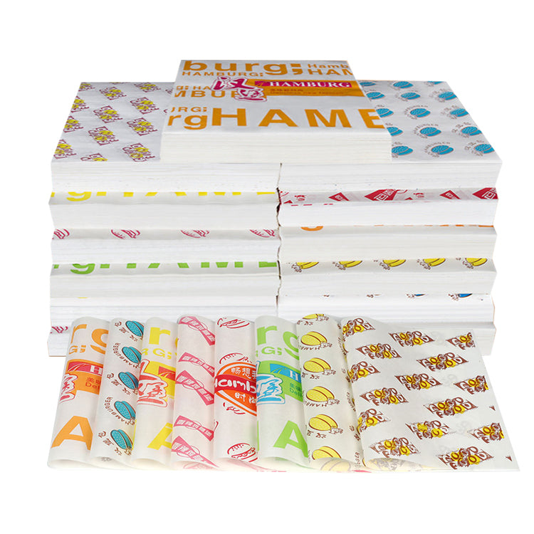 Custom Design CMYK Printing Greaseproof Oil Proof Shawarma Burger Wrapping Paper Wax Paper for Food