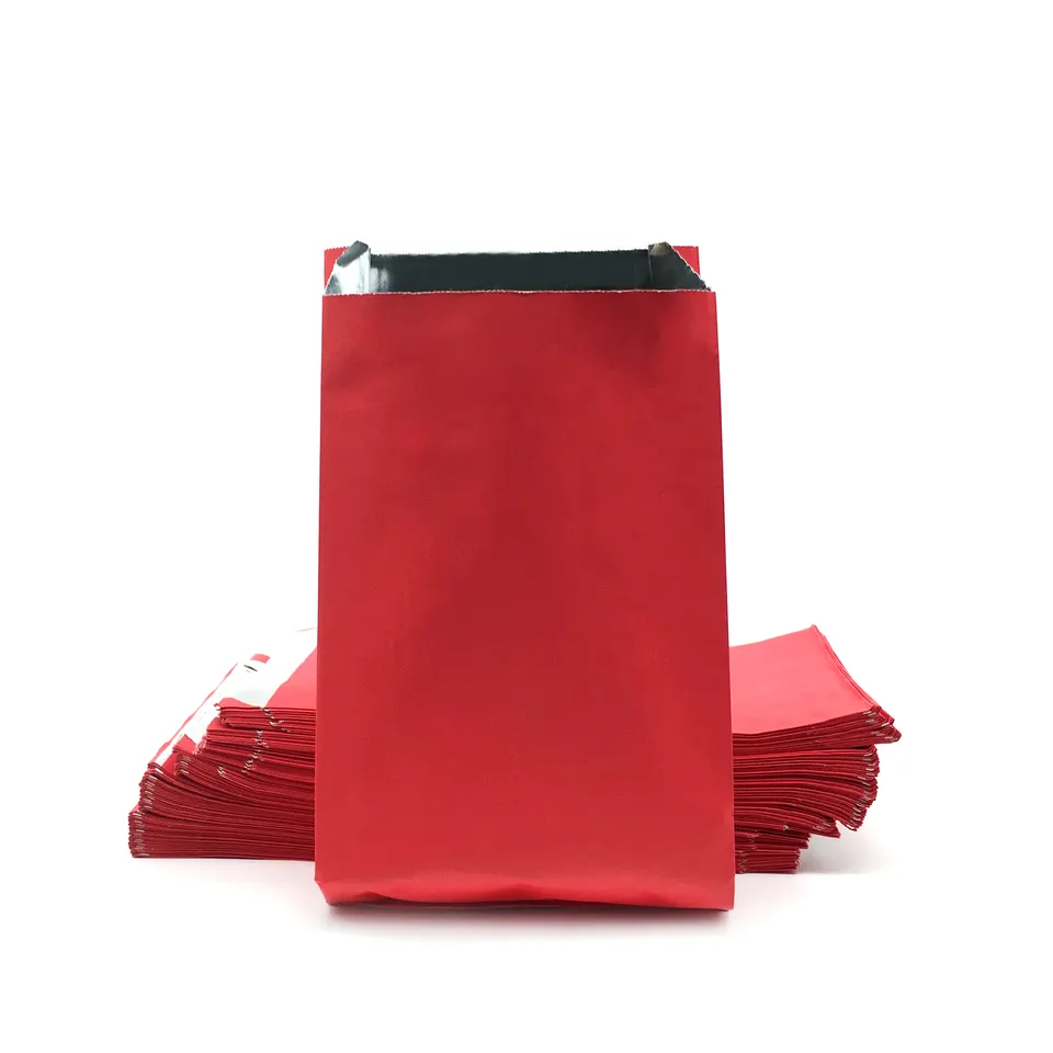 Disposable Hot Food Packing Bags Burger Sandwich Street Snacks Hot Dog Wrappers Takeout Paper Bag With Foil