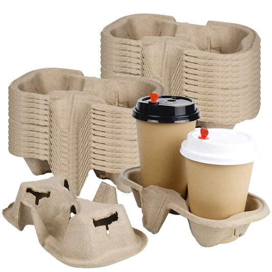 Custom Biodegradable Paper Takeaway Coffee Paper Cup Holder Tray