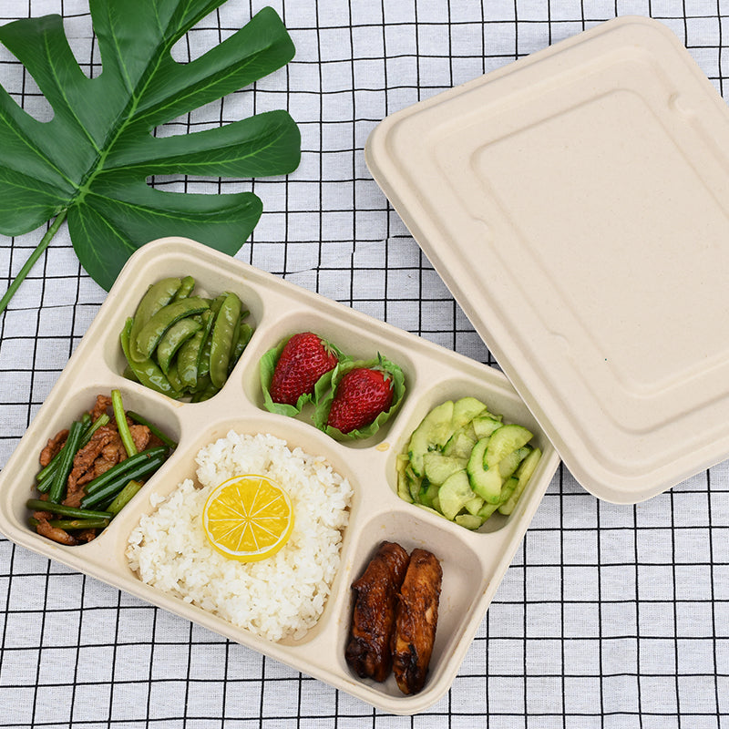 Custom Pulp Paper Food Container Paper Lunch Box Take Out Container ...