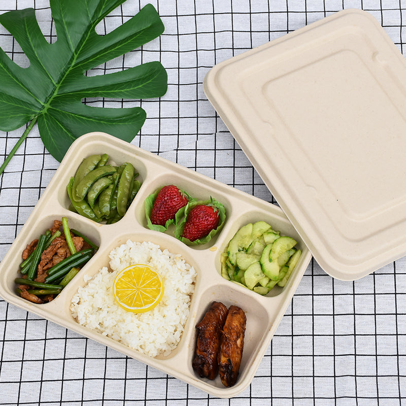 Custom Pulp Paper Food Container Paper Lunch Box Take Out Container Food Takeaway Box
