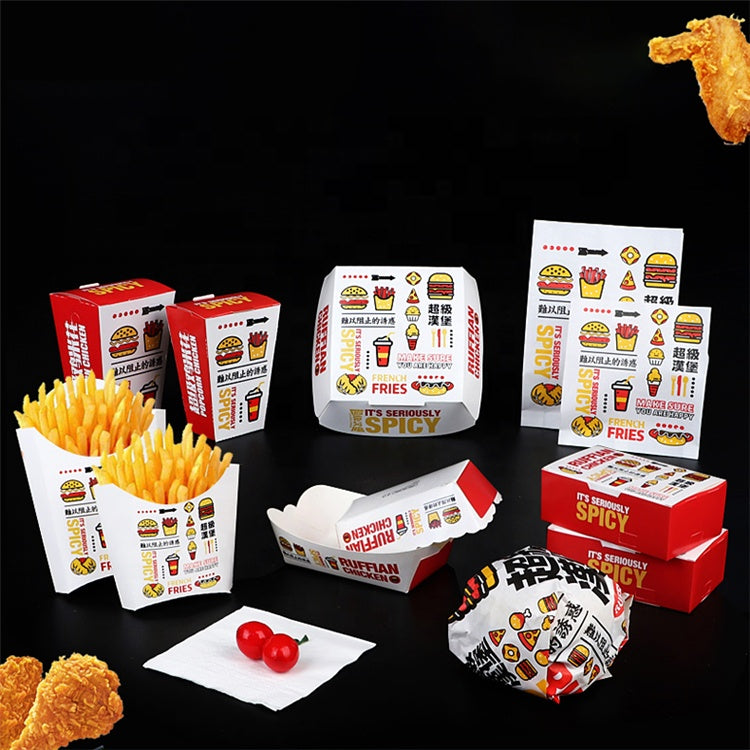 Custom Brand Printed Disposable Paper Fast Food Packaging Container Box with Logo