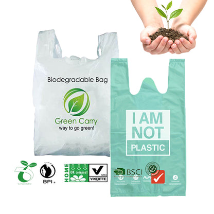 Bolsas de plástico compostables biodegradables basadas en plantas