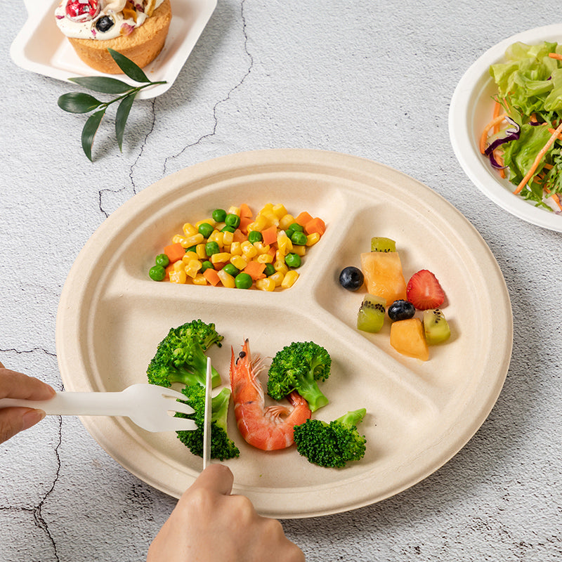 Jetable biodégradable et assiettes en papier de plats de restaurant de bols