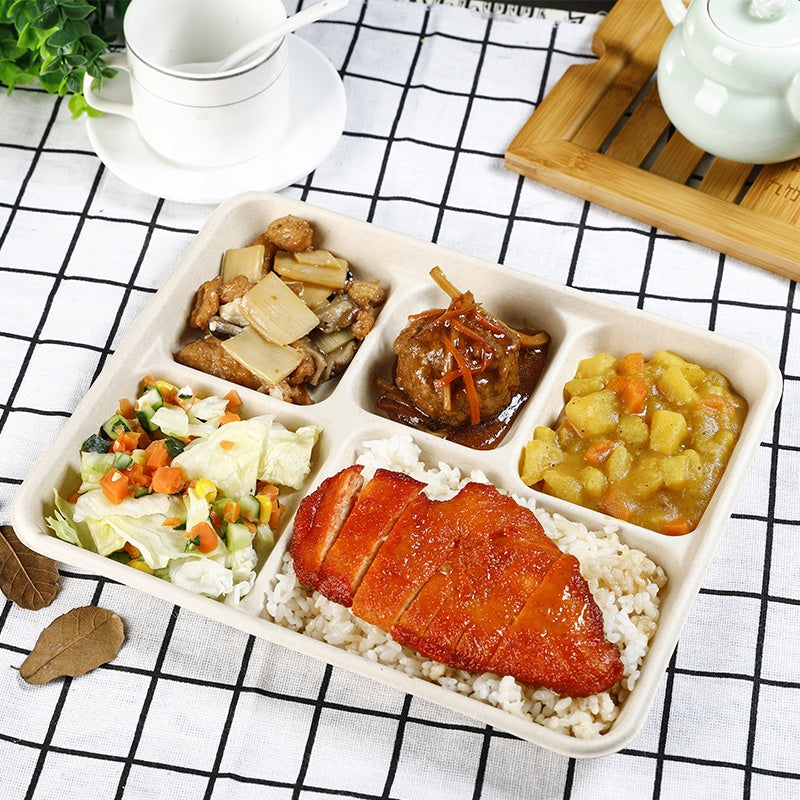 Boîte à lunch en papier contenant des aliments en papier de pâte à papier personnalisé
