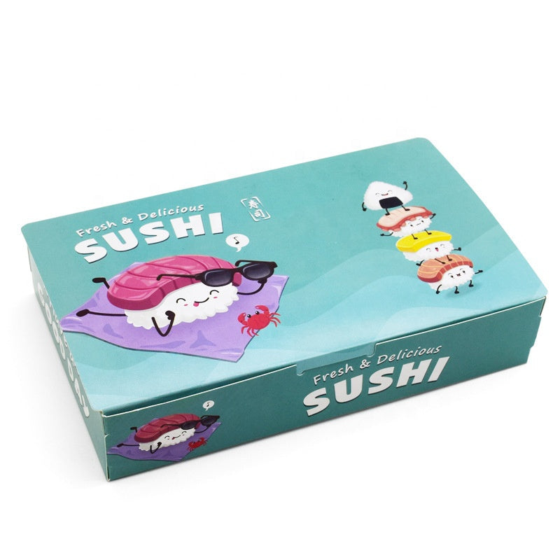 Customized Logo Disposable Paper Sushi Food Box Packaging Cardboard Sushi Takeaway Box