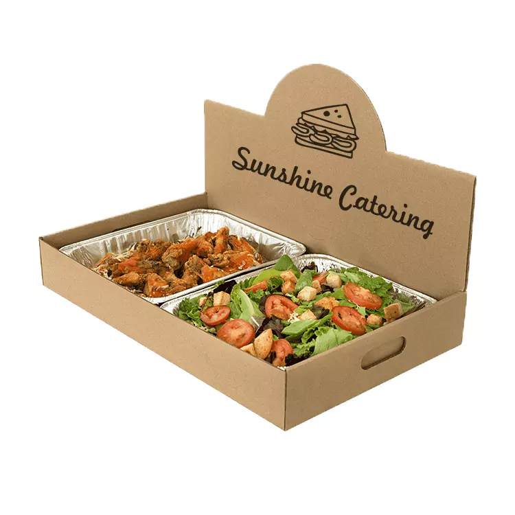 Logo personnalisé Takeout to Go Food Paper Container Carton Catering Takeaway Box avec couvercle 