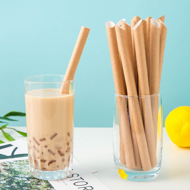 Disposable Biodegradable Flat Paper Packaging Straw For Drinking