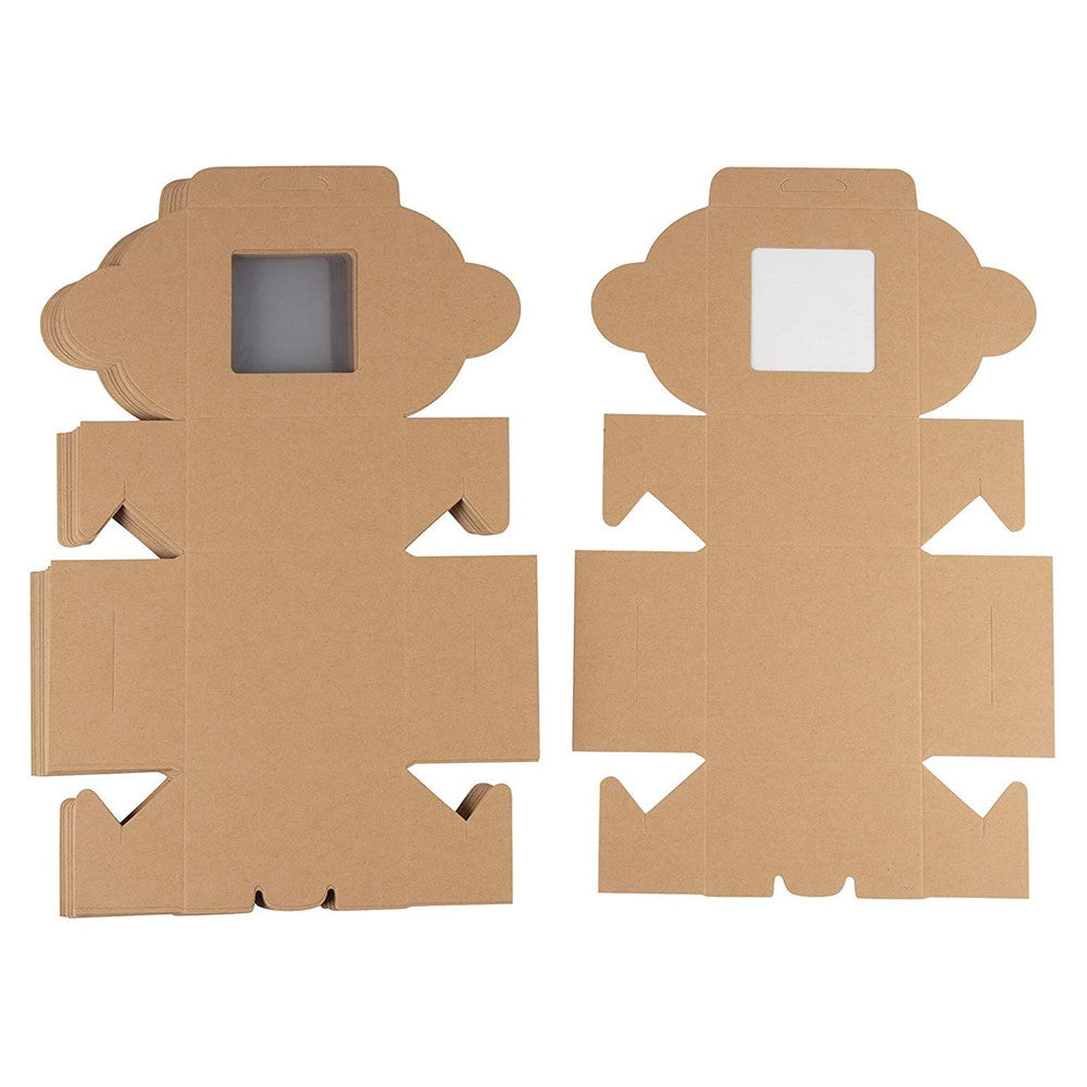 Personalise Custom Kraft Corrugated Paper Box with Windows Cake Bakery