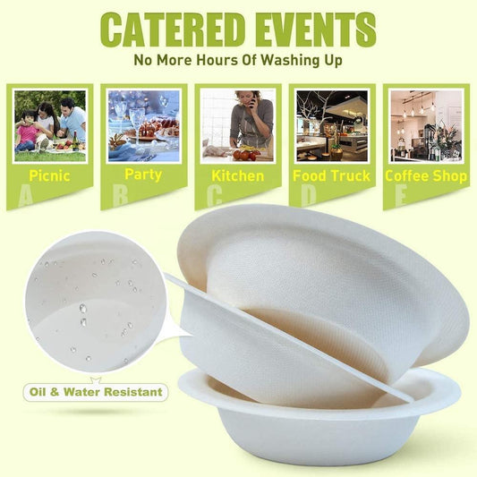 Sugarcane Bagasse Eco Friendly Disposable Tableware Biodegradable Bowls