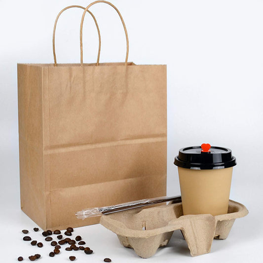 Plateau de support de tasse de papier de café à emporter de papier biodégradable fait sur commande