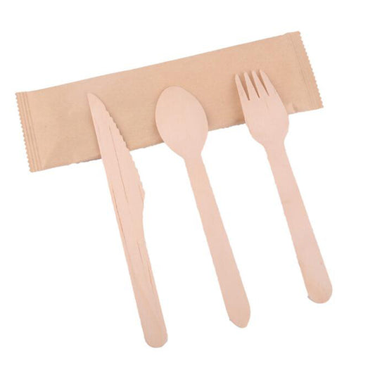 Eco-friendly Disposable Wooden Cutlery Set Spoon Fork