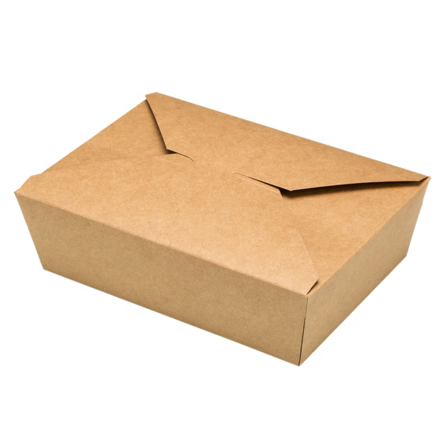 Caja de comida de papel Kraft personalizada Ensalada Fruta Envase de papel Caja de embalaje de alimentos desechables