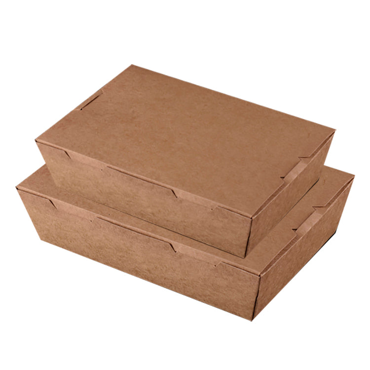 Caja de envases de comida rápida para llevar de papel Kraft biodegradable por encargo del fabricante