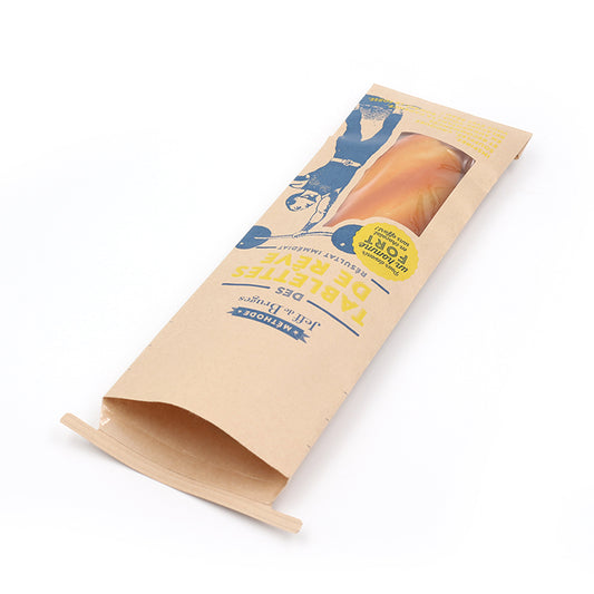 Bolsa de papel impermeable para comida para llevar Bolsa de embalaje de comida para llevar con lazo de estaño