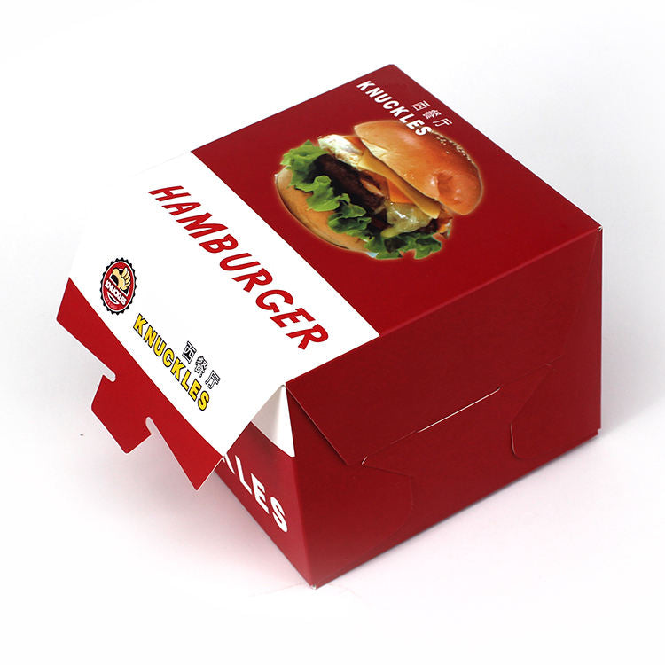 Custom Disposable Food Grade Cardboard Hamburger Packaging Paper Burger Box