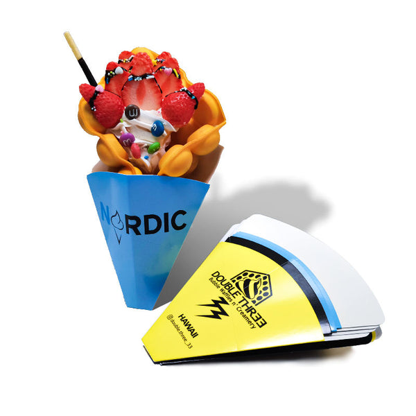 Customized Print Logo Triangle Paper French Fries paper Cone Bubble Cone Waffle Cone Holder - Fastfoodpak