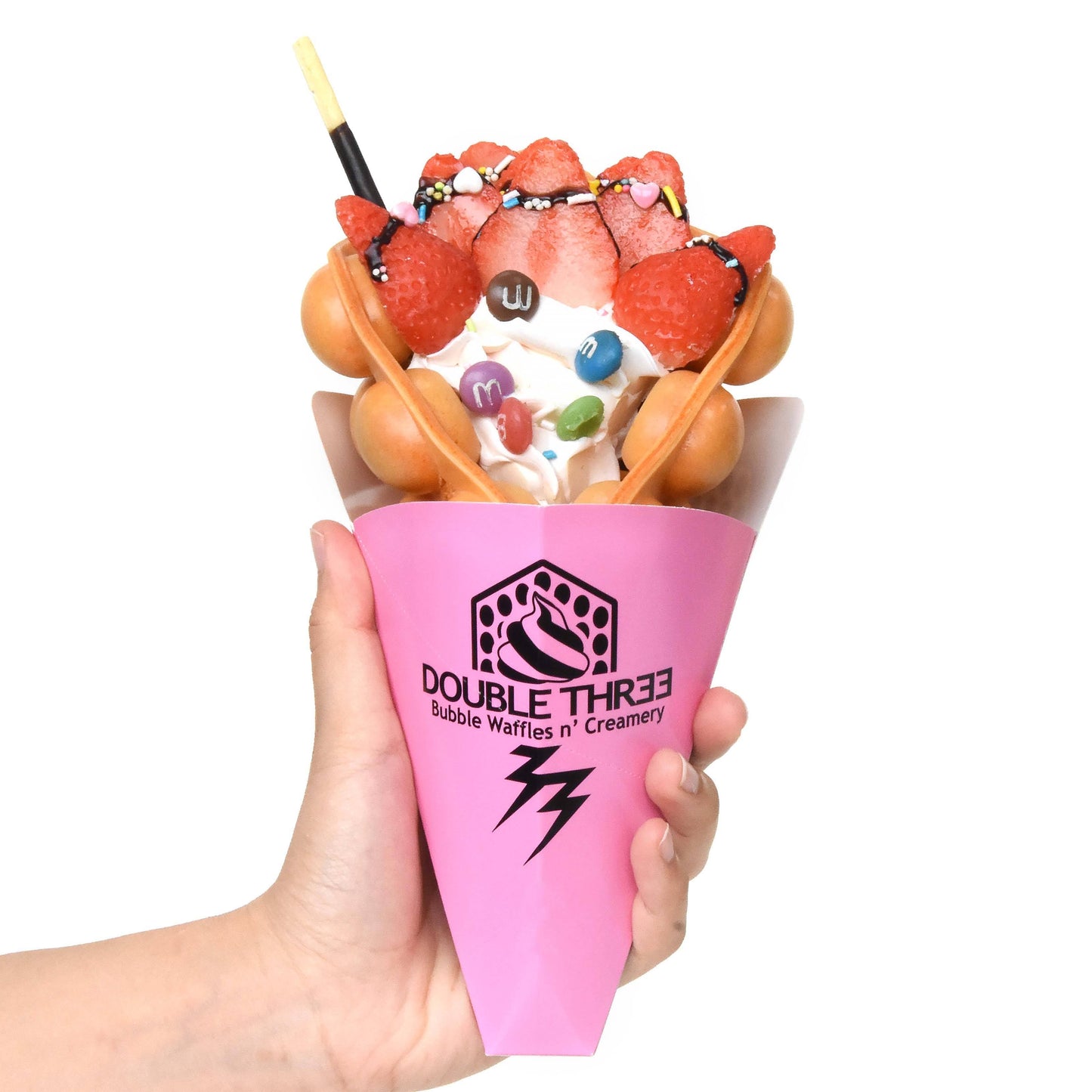Customized Print Logo Triangle Paper French Fries paper Cone Bubble Cone Waffle Cone Holder