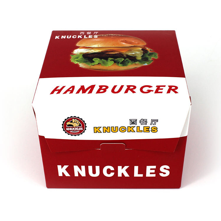 Caja de papel de empaquetado de la hamburguesa de la hamburguesa de la cartulina de la categoría alimenticia disponible de encargo