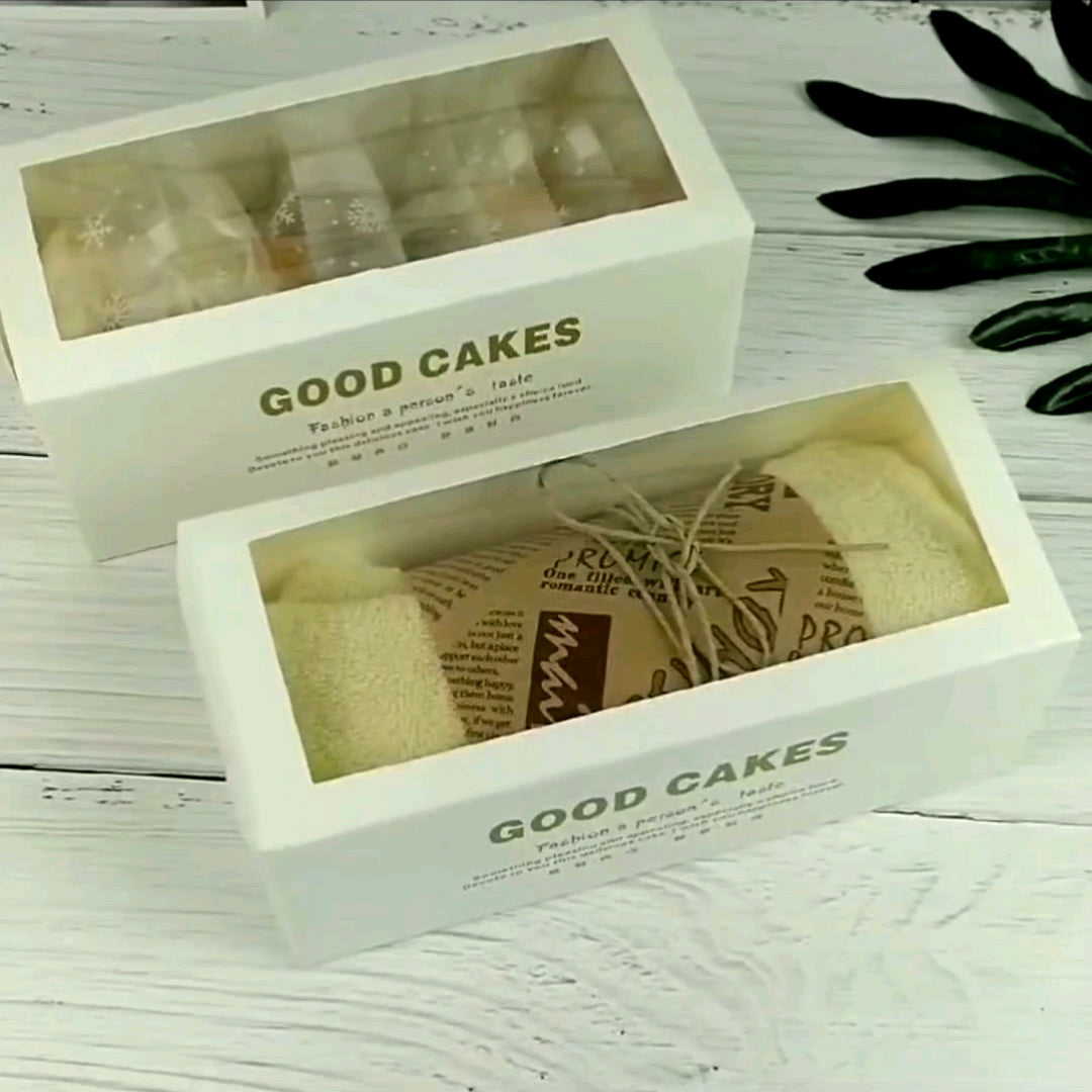 Custom Folding Paper Cardboard Made Cake Pastry Box with Clear Window