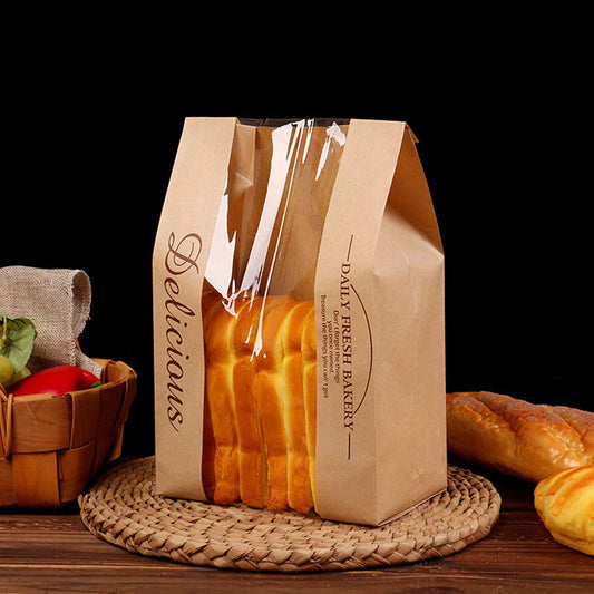 La categoría alimenticia se lleva el bolso biodegradable del empaquetado del pan de la panadería de la tostada del papel de Kraft