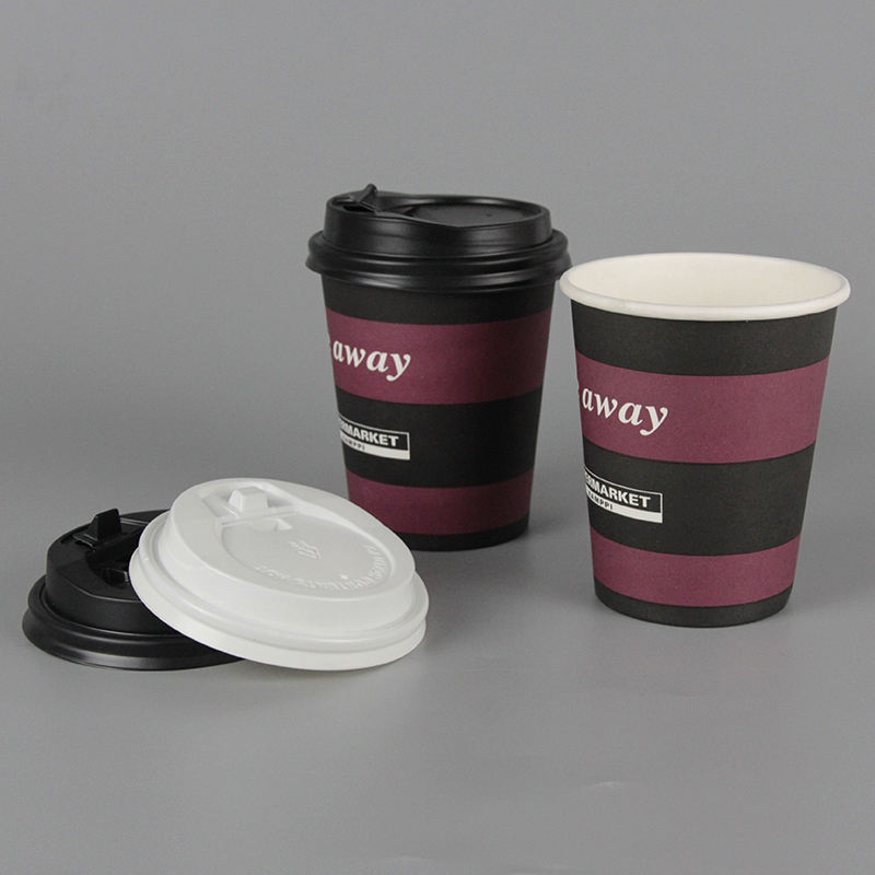 Tasse de papier à paroi simple jetable écologique pour le thé de boisson de café avec l'impression faite sur commande de logo